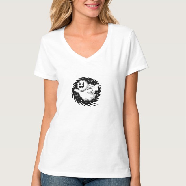 Superhero Ghost - Spooky and Fun Design T-Shirt (Front)