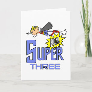 Superhero Girl 3rd Birthday Tshirts and Gifts Card