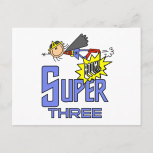 Superhero Girl 3rd Birthday Tshirts and Gifts Postcard