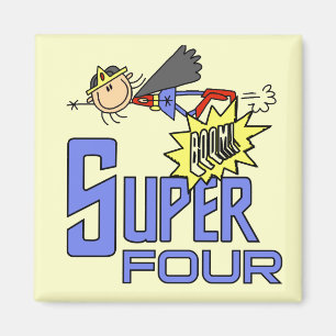 Superhero Girl 4th Birthday Tshirts and Gifts Magnet
