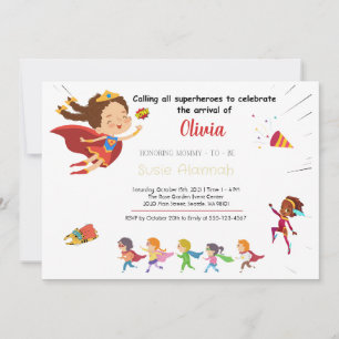 Superhero Girl Baby Shower Invitation