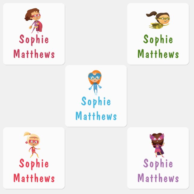 Superhero Girl Custom Personalised Name Clothing (Group)