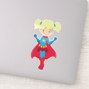 Superhero Girl, Cute Girl, Blonde Hair, Red Cape
