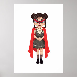 Superhero Girl Digital Poster | Printable Hero Art