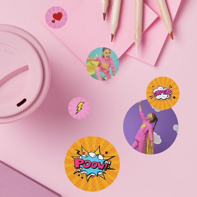 Superhero Girl's Birthday Party Decoration Photo Confetti (Superhero themed Girl's Birthday Table Confetti
)