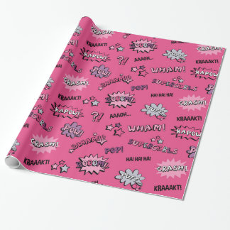 Superhero Girly Pattern Wrapping Paper