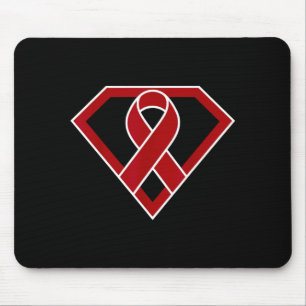 Superhero hero multiple myeloma cancer ribbon mouse mat