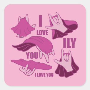 Superhero ILY - ASL Design Square Sticker