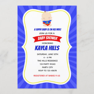 Superhero Invitations - Boy Birthday / Baby Shower