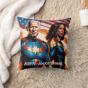 Superhero Joe Biden and Kamala Harris  Cushion