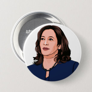 SUPERHERO KAMALA HARRIS 7.5 CM ROUND BADGE