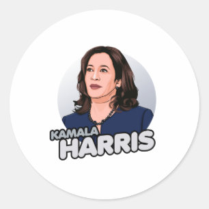 SUPERHERO KAMALA HARRIS CLASSIC ROUND STICKER
