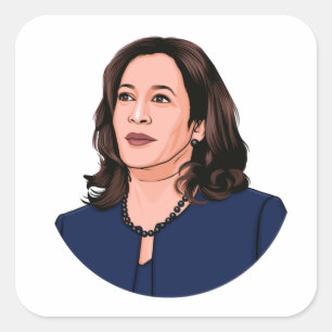 SUPERHERO KAMALA HARRIS SQUARE STICKER