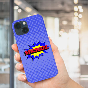 Superhero Kids Comic Book Personalised Name iPhone 13 Mini Case