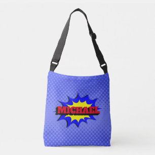 Superhero Kids Comic Book Personalised Name Crossbody Bag