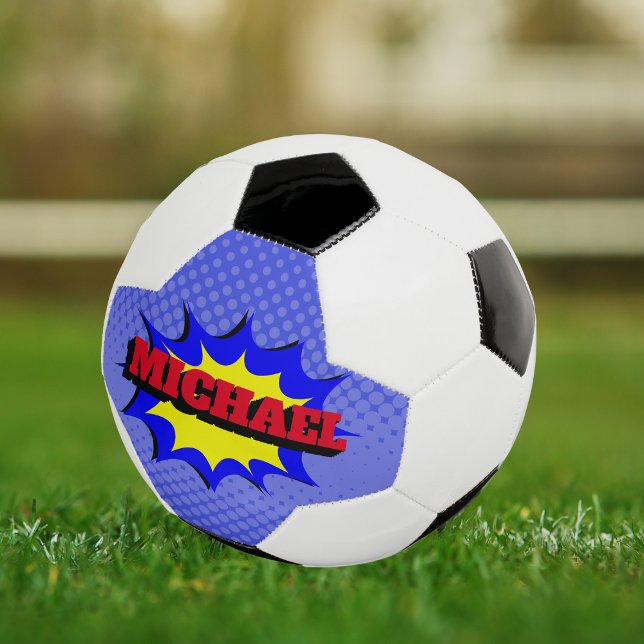 Superhero Kids Comic Book Personalised Name Football (Creator Uploaded)