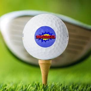 Superhero Kids Comic Book Personalised Name Golf Balls