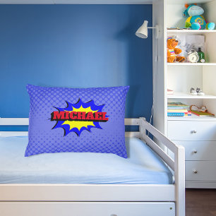 Superhero Kids Comic Book Personalised Name Pillowcase
