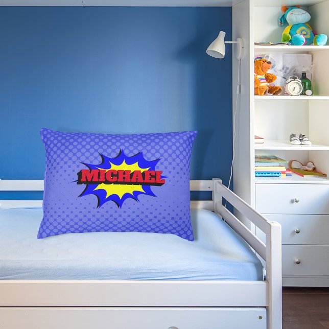 Superhero Kids Comic Book Personalised Name Pillowcase (Creator Uploaded)