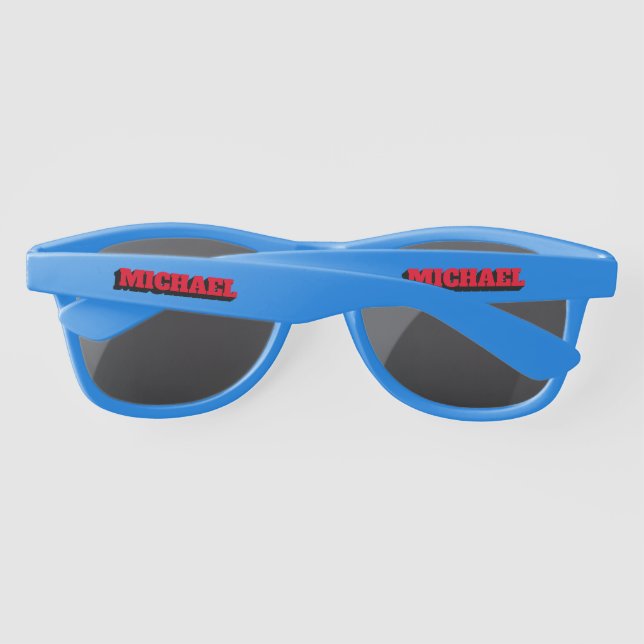 Superhero Kids Comic Book Personalised Name Sunglasses (Back)