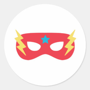 Superhero Mask Classic Round Sticker