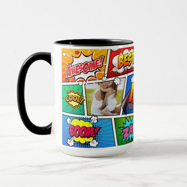Superhero Mother's Day Comic Book Mug (Left)