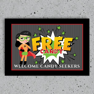Superhero Mum Free Candy Halloween Doormat