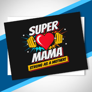 Superhero Mum - Strong As A Mother - Super Mama Postcard