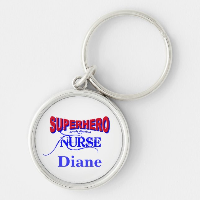 Superhero Nurse Keychain - Personalised (Front)