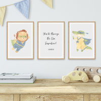 Superhero Nursery Art, Kids Custom Text Name