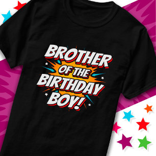 Superhero Party Comics Brother of Birthday Boy T-Shirt