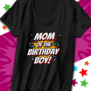 Superhero Party Comics Mum of Birthday Boy T-Shirt
