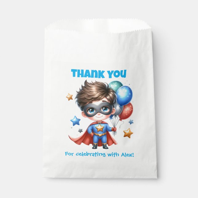 Superhero Party Favour Bag | Boys Birthday Editabl (Front)