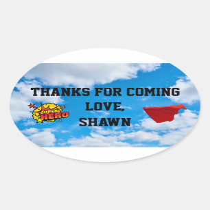 Superhero Party Thank You Sticker