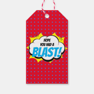 Superhero Party Thank You with text Gift Tags