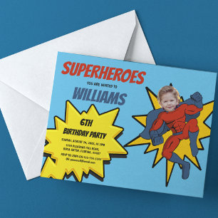 Superhero Photo Template Childrens Birthday Party