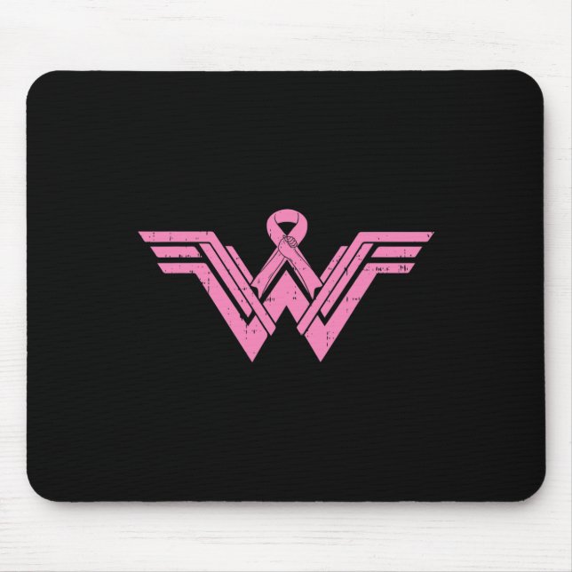 Superhero Pink Ribbon Breast Cancer Awareness Mum  Mouse Mat (Front)