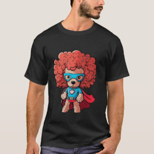 Superhero Poodle Red Cape Super Hero Dog T-Shirt