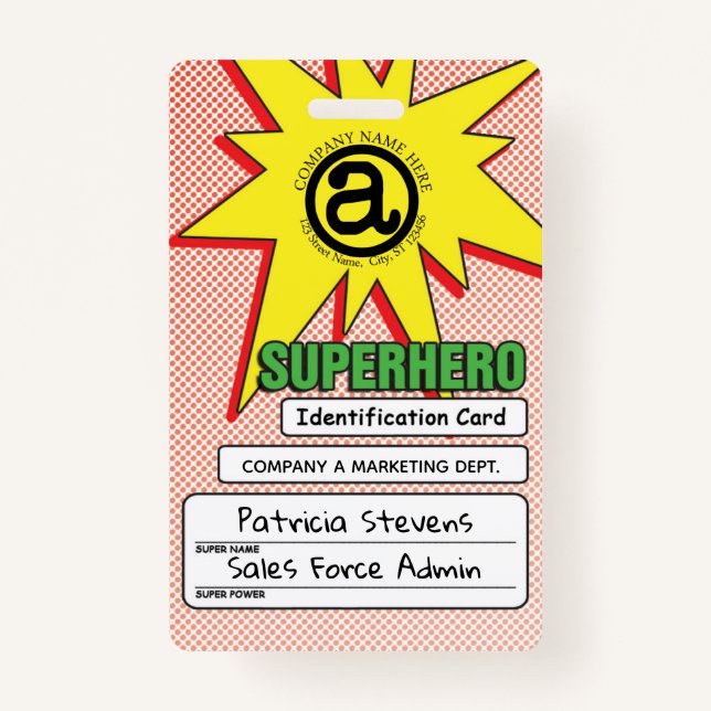 Superhero PVC ID Badge (Front)