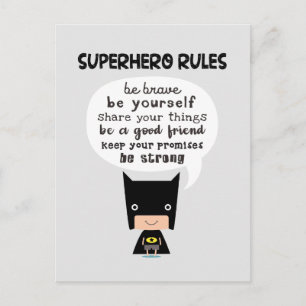 Superhero Rules Postcard
