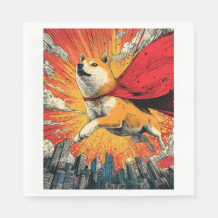 Superhero Shiba � Comic Book Dog Napkin