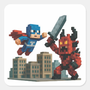 Superhero Skyblade Showdown  Square Sticker