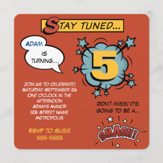 Superhero Smash! Invitation