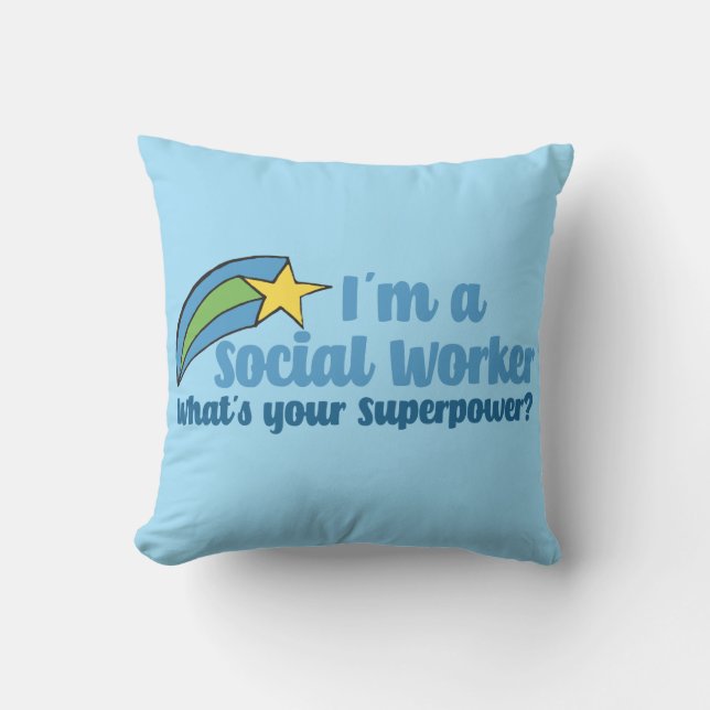Superhero Social Worker Cushion (Front)