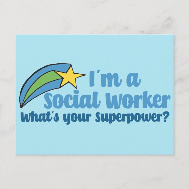 Superhero Social Worker Postcard (Front)