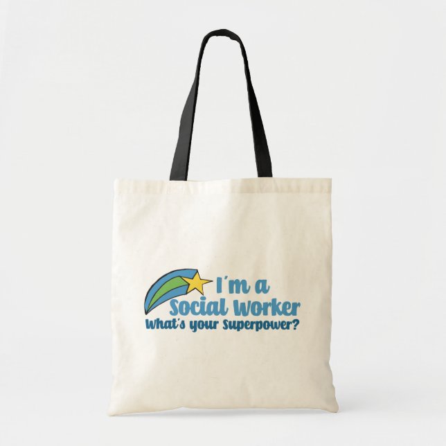Superhero Social Worker Tote Bag (Front)