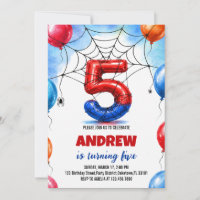 Superhero Spider Balloon Boy Birthday