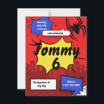 Superhero Spider Birthday Invitation Kids Party<br><div class="desc">Superhero Spider Birthday Invitation | Editable Kids Party Invite | Web Hero Theme</div>