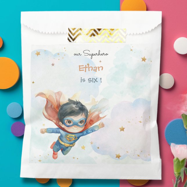 Superhero superboy kids birthday favour bags (Creator Uploaded)