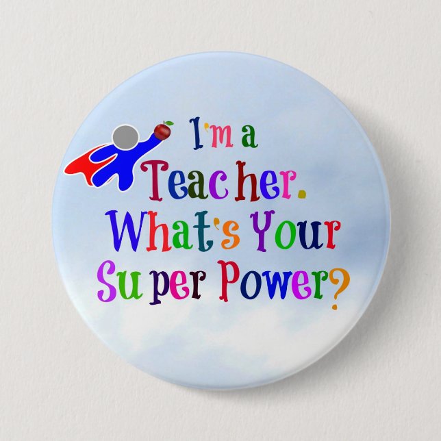 Superhero Teacher 7.5 Cm Round Badge (Front)